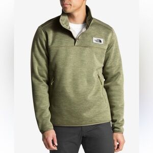 The North Face Sherpa Patrol 1/4 Snap Pullover olive green wool-blend fleece